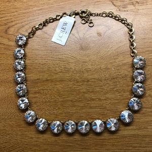 Jcrew circle diamond rustic gold necklace